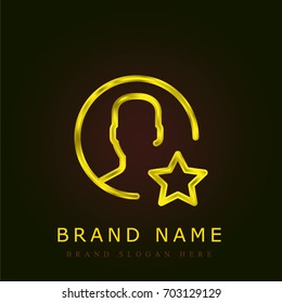 User golden metallic logo