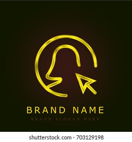 User golden metallic logo
