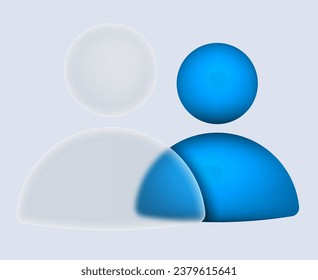 User gradient blur button with glassmorphism 3D icon design. Vector illustration. Eps 10.