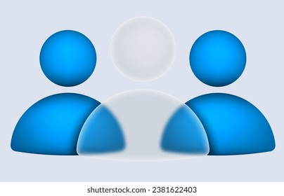 User gradient blur button with glassmorphism 3D icon design. Vector illustration. Eps 10.