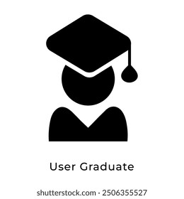 User Graduate with cap icon vector illustration. Education sign