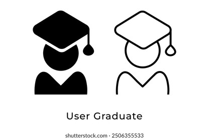 User Graduate with cap icon vector illustration. Education sign