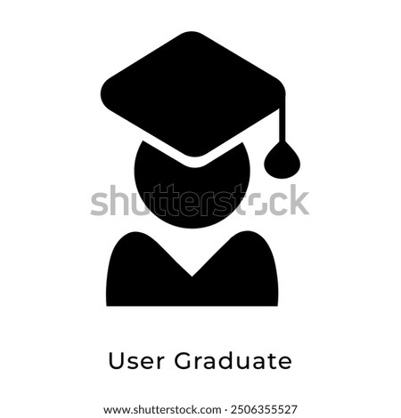 User Graduate with cap icon vector illustration. Education sign