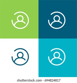 User green and blue material color minimal icon or logo design