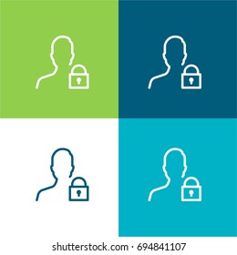 User green and blue material color minimal icon or logo design