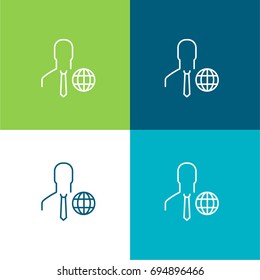 User green and blue material color minimal icon or logo design