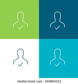 User green and blue material color minimal icon or logo design