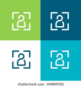 User green and blue material color minimal icon or logo design