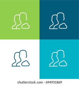 User green and blue material color minimal icon or logo design