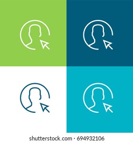 User green and blue material color minimal icon or logo design