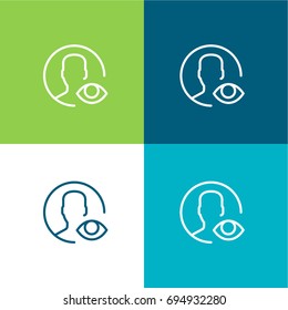 User green and blue material color minimal icon or logo design
