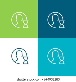 User green and blue material color minimal icon or logo design