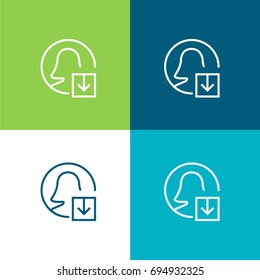 User green and blue material color minimal icon or logo design