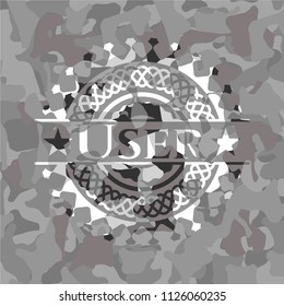 User grey camouflage emblem