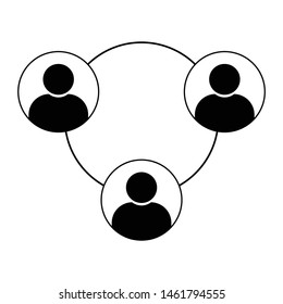 User group chain icon on white background 