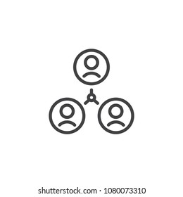 User group Connection outline icon. linear style sign for mobile concept and web design. Social network simple line vector icon. Symbol, logo illustration. Pixel perfect vector graphics