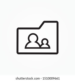 user group folder outline icon design vector illustration