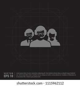 User group icon. - Black Creative Background - Free vector icon