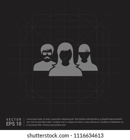 User group icon. - Black Creative Background - Free vector icon