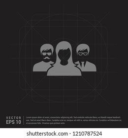 User group icon. - Black Creative Background - Free vector icon