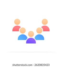 Icono del grupo de usuarios, Vector plano de color. Diseño moderno y minimalista.