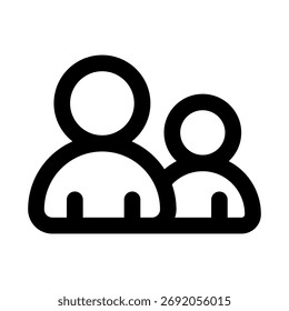 User Group Icon — Connected Outline for Team and Community Interaction