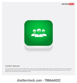 User group icon. Green Web Button