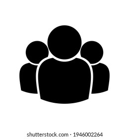 user group icon, isolated pictogram avatar of several people on white background