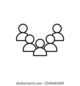 user group icon, line vector isolated on white background. trendy and modern design