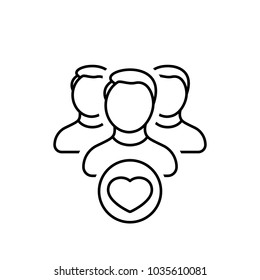 User group icon. Management Business Team Leader Sign. Social Media, Teamwork concept. Customer icon. Love symbol. Health care management. Heart group icon. Wedding group. Happy business team icon