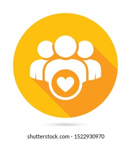 User group icon. Management Business Team Leader Sign. Social Media, Teamwork concept. Customer icon. Love symbol. Health care management. Heart group icon. Wedding group. Happy business team icon
