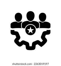 User group icon. Management Business Team Leader Sign. Social Media, Teamwork concept. Settings icon. Cog wheel. Icon, team, leader, support, technical, business, cog, customer, user, vector