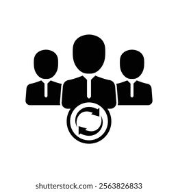 User group icon. Management Business Team Leader Sign. Social Media, Teamwork concept. Refresh symbol. Repeat icon. Customer rotation, business