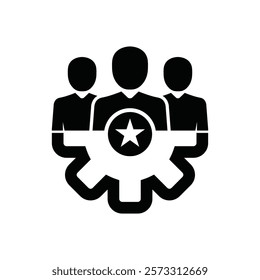 User group icon. Management Business Team Leader Sign. Social Media, Teamwork concept. Settings icon. Cog wheel. Icon, team, leader, support, technical,