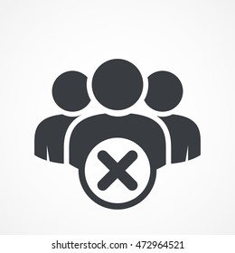 User group icon. Management Business Team Leader Sign. Social Media, Teamwork concept. Delete sign