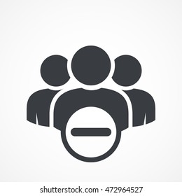 User group icon. Management Business Team Leader Sign. Social Media, Teamwork concept. Subtract sign