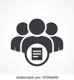 User group icon. Management Business Team Leader Sign. Social Media, Teamwork concept. Text list icon