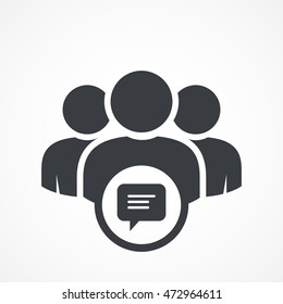 User group icon. Management Business Team Leader Sign. Social Media, Teamwork concept. Bubble comment icon