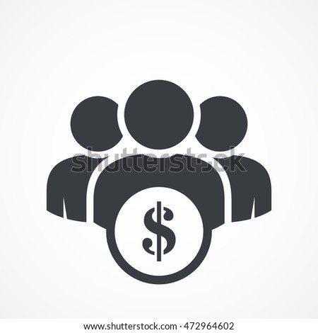 User group icon. Management Business Team Leader Sign. Social Media, Teamwork concept. Dollar sign. Cash icon. Payments