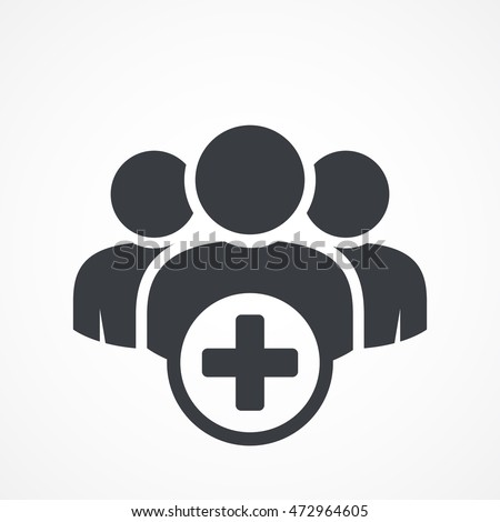 User group icon. Management Business Team Leader Sign. Social Media, Teamwork concept. Add icon. Plus sign