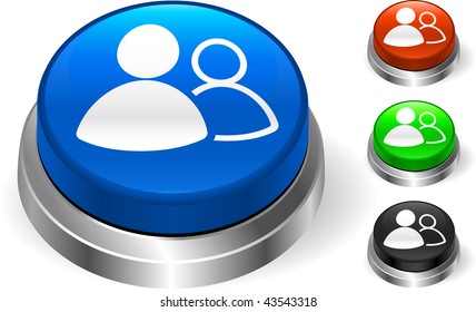 User Group Icon on Internet Button Original Vector Illustration Three Dimensional Buttons