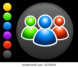user group icon on round internet button original vector illustration 6 color versions included