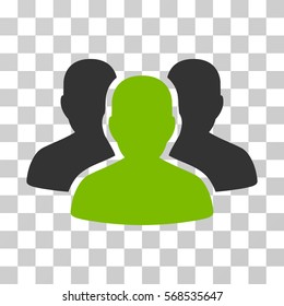 User Group icon. Vector illustration style is flat iconic bicolor symbol, eco green and gray colors, transparent background. Designed for web and software interfaces.