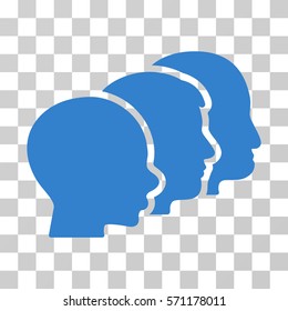 User Group icon. Vector illustration style is flat iconic symbol, cobalt color, transparent background. Designed for web and software interfaces.
