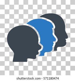 User Group icon. Vector illustration style is flat iconic bicolor symbol, smooth blue colors, transparent background. Designed for web and software interfaces.