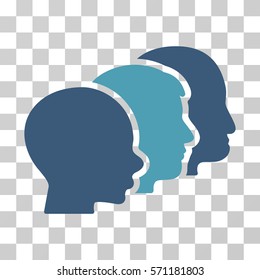 User Group icon. Vector illustration style is flat iconic bicolor symbol, cyan and blue colors, transparent background. Designed for web and software interfaces.