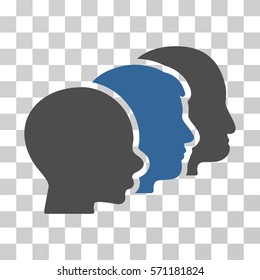 User Group icon. Vector illustration style is flat iconic bicolor symbol, cobalt and gray colors, transparent background. Designed for web and software interfaces.