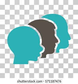 User Group icon. Vector illustration style is flat iconic bicolor symbol, grey and cyan colors, transparent background. Designed for web and software interfaces.