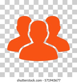 User Group icon. Vector illustration style is flat iconic symbol, orange color, transparent background. Designed for web and software interfaces.