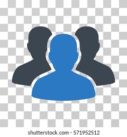 User Group icon. Vector illustration style is flat iconic bicolor symbol, smooth blue colors, transparent background. Designed for web and software interfaces.
